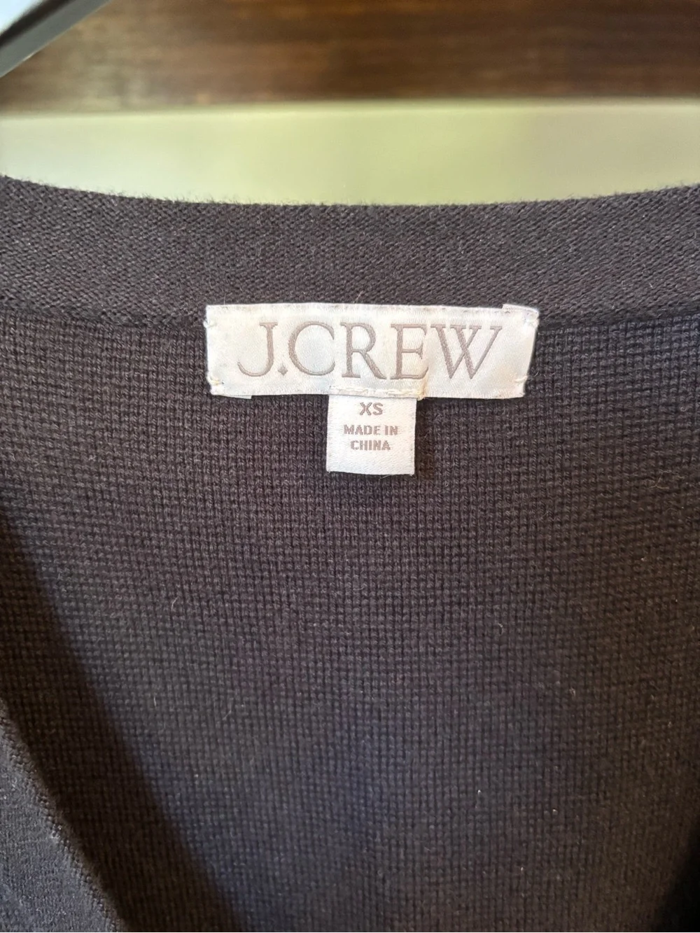 J. Crew Black Sleeveless V-Neck Button Front Knit Vest
